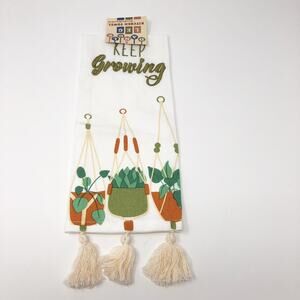Dangle Leg Kitchen Tea Towel Plant Theme NEW Keep Growing Inspiration